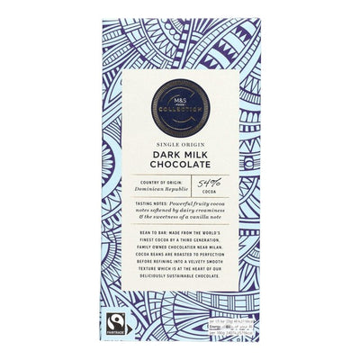 M&S M&S Collection 54% Dominican Republic Dark Milk Chocolate Bar 100g- Buy online at McGrocer