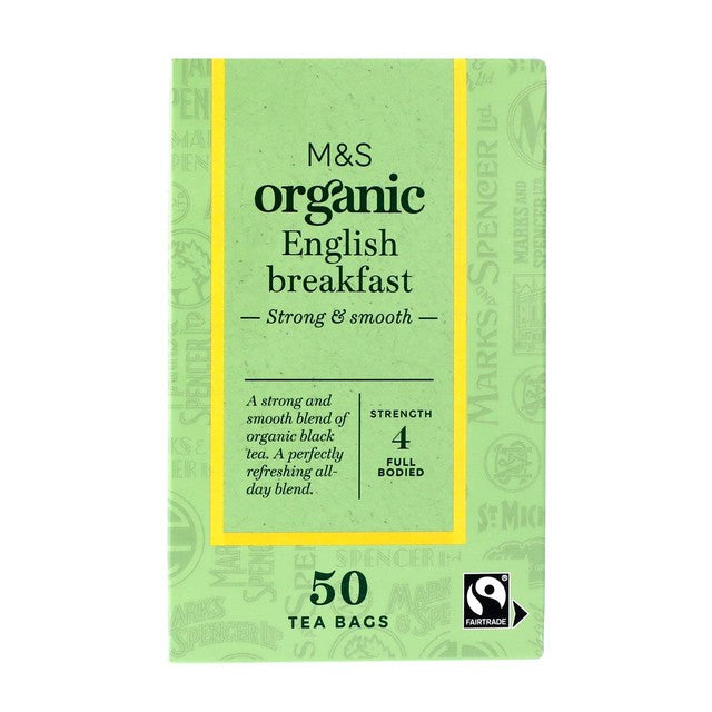 M&S English Breakfast teabags 50 pack, imported from the UK