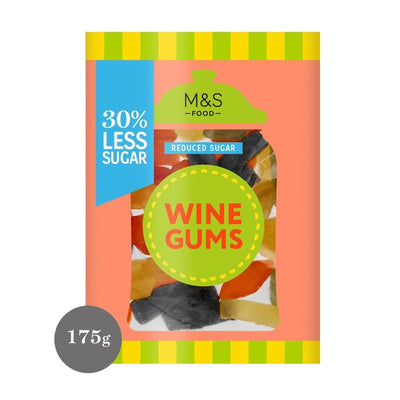 M&S 30% Reduced Sugar Wine Gums Chewy Sweets 175g