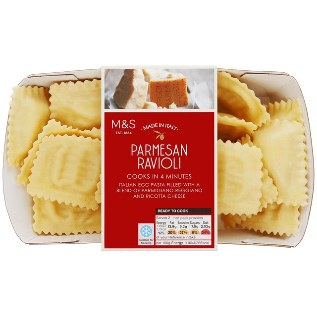M&S Parmesan cheese ravioli 250g, imported from the UK