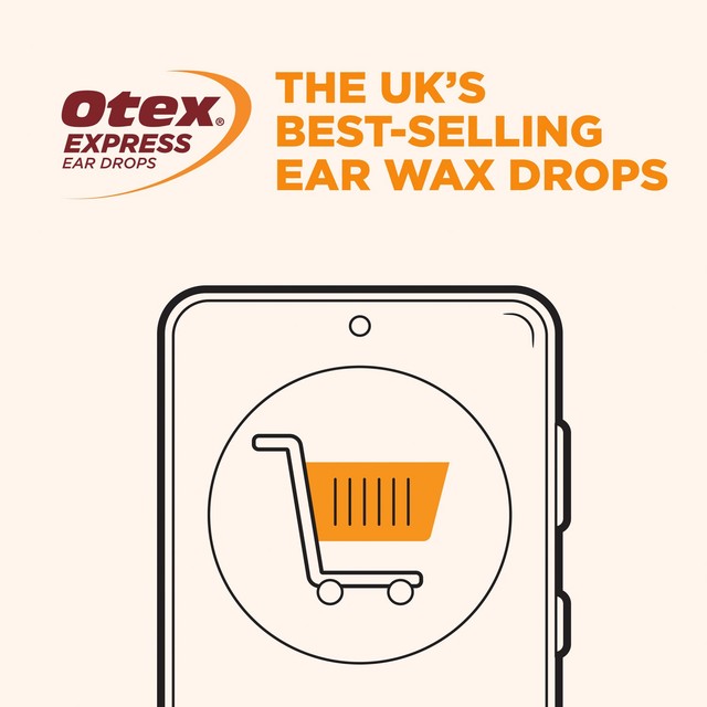Otex Express eardrops 10ml, imported from the UK