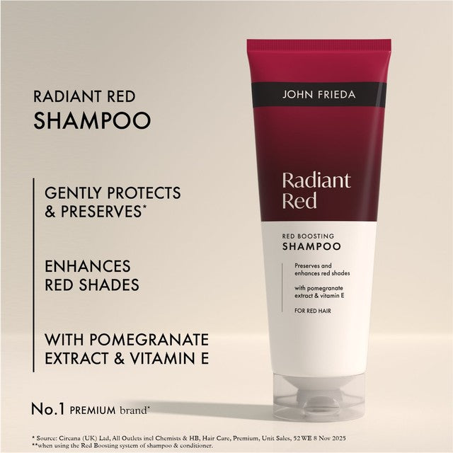 John Frieda Radiant Red shampoo (British brand)