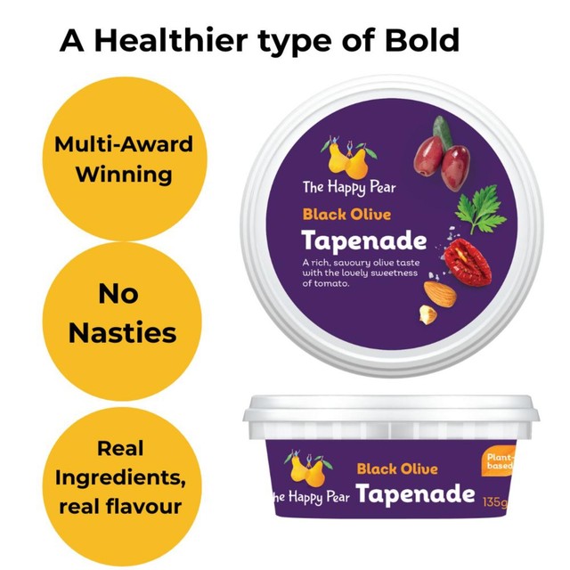 The Happy Pear black olive tapenade with capers 135g (British brand)
