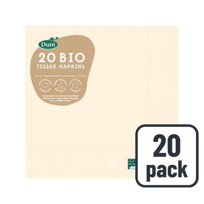 Duni Serviettes en papier compostables Crème Lot de 20