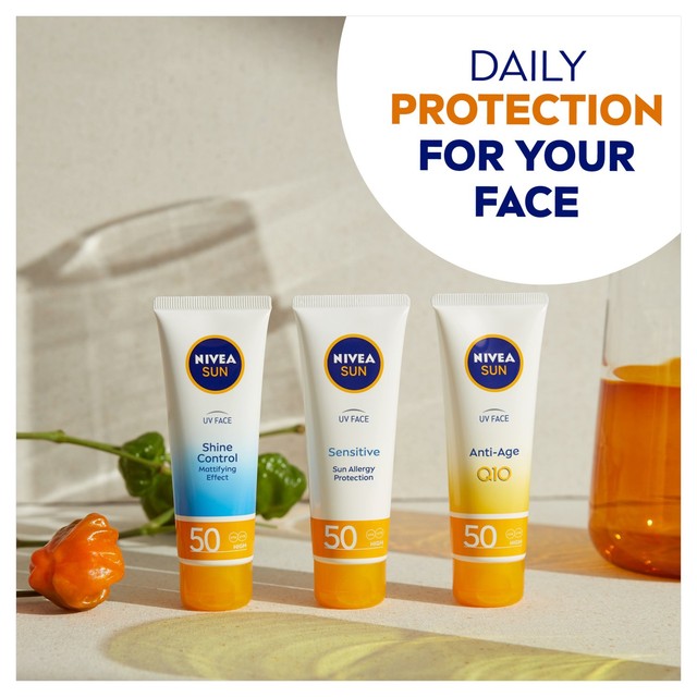 Nivea SPF 50 face sun cream shine control 50ml, imported from the UK