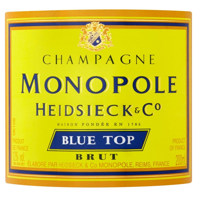Heidsieck Monopole Blue Top Brut NV Champagne 20cl, UK version