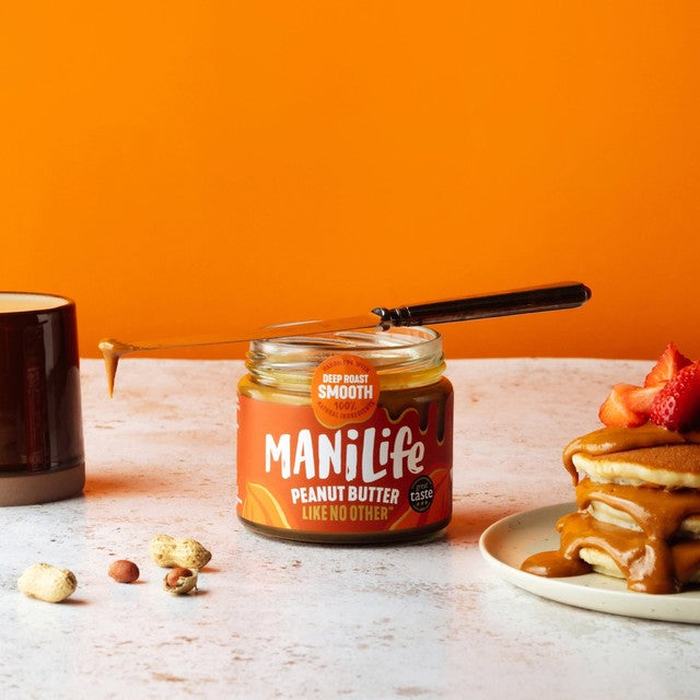 ManiLife Deep Roast Smooth Peanut Butter 275g, imported from the UK