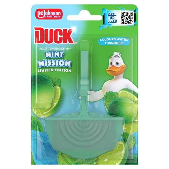 Toilet Duck Mint Mission rim block toilet freshener (British brand)