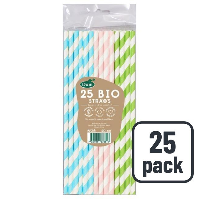 Duni Bio pastel paper straws 25 pack - British product