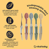 Vital Baby weaning spoons natural 5pk (British brand)