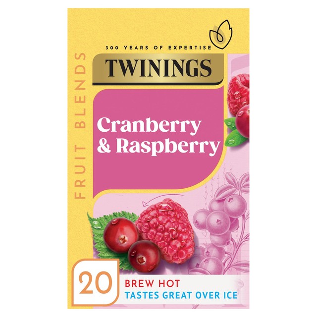 Twinings Cranberry & Raspberry fruit infusion tea 20 tea bags (British brand)
