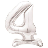 Unique Party Silver Foil Number 4 Balloon 30 inch, UK version