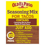 Old El Paso Garlic & Paprika Taco Seasoning Mix 25g, imported from the UK