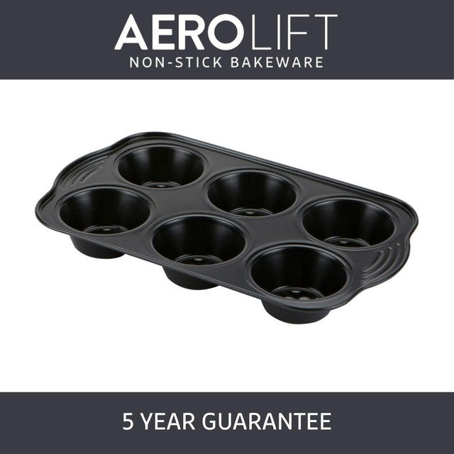 Prestige Aerolift Carbon Steel Muffin Tin 6 cup, imported from the UK