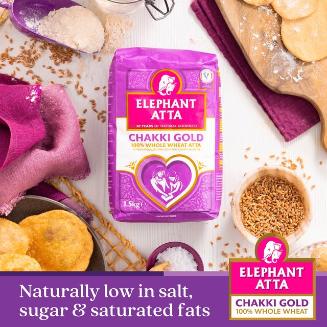 Elephant Atta Chakki Gold chapatti flour 1.5kg - British product