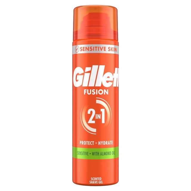 Gillette Fusion Ultra Sensitive Shave Gel 200ml can, UK version