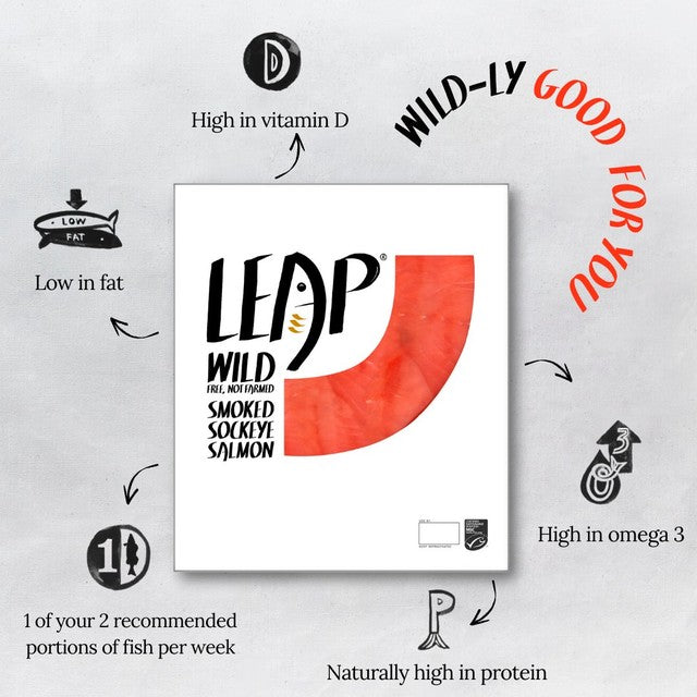 LEAP smoked sockeye salmon 100g, UK version