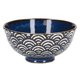 Mikasa porcelain miso serve bowl with wave pattern, imported from the UK