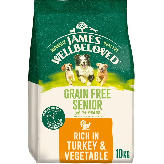 James Wellbeloved grain free senior turkey veg, imported from the UK