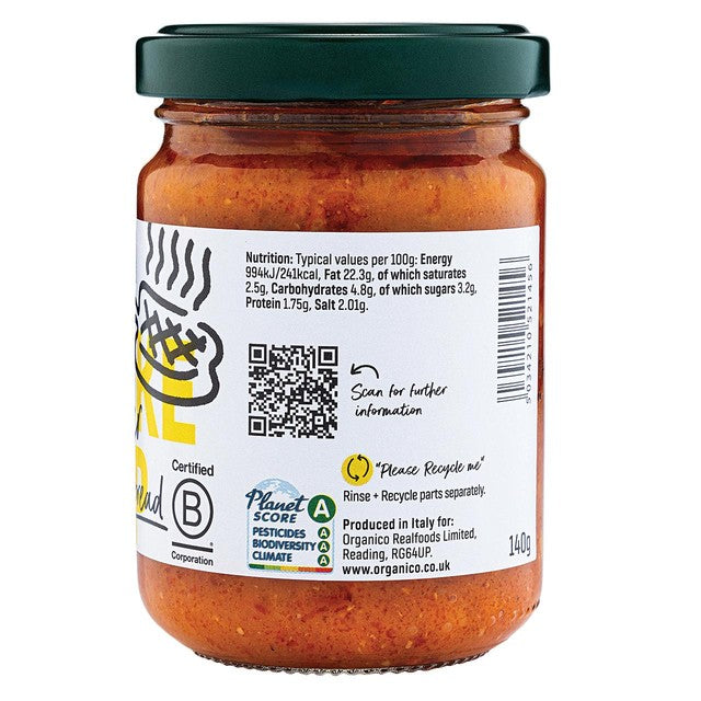 Realfoods organic roasted pepper spread 140g, imported from the UK