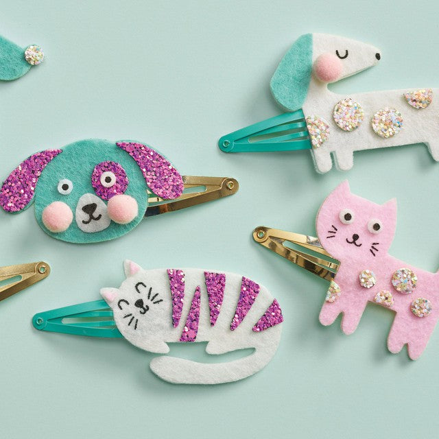 Janod Little Pets craft kit hair clips 6 piece (British brand)
