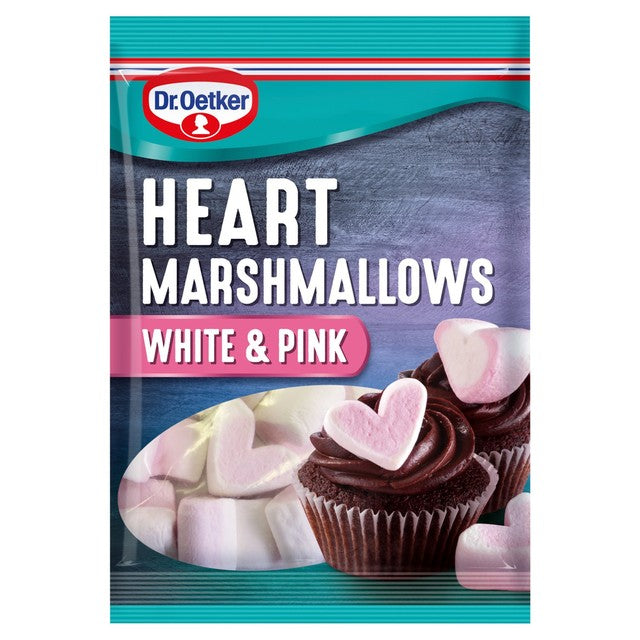 Dr. Oetker Heart Shaped Marshmallows Pink and White 100g, UK version