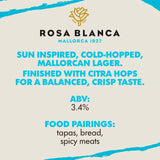 Damm Brewery UK Ltd Rosa Blanca lager 660ml, imported from the UK