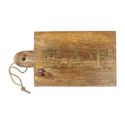 M&S Artesa Mango Wood Serving Board with EAT Lettering 38x20cm- Buy online at McGrocer