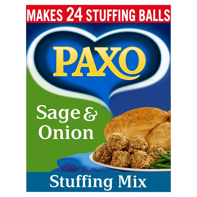 Paxo Sage & Onion Stuffing Mix 340g, imported from the UK