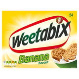 Weetabix banana flavour wholegrain wheat cereal biscuits (British brand)