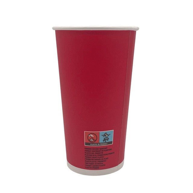 Duni Bio Red Paper Party Cups 500ml, UK version