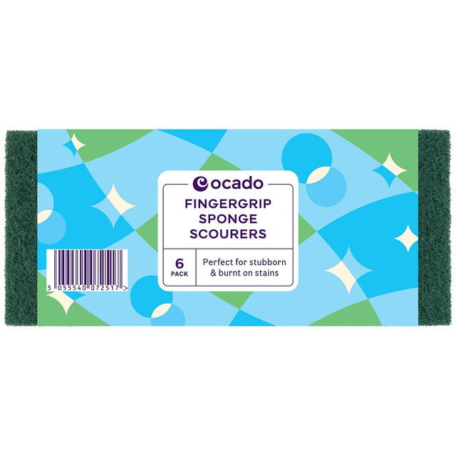 Ocado 6 fingergrip sponge scourers, imported from the UK