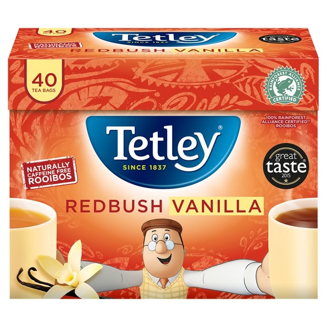 Tetley Redbush and Vanilla tea bags 40 pack (British brand)