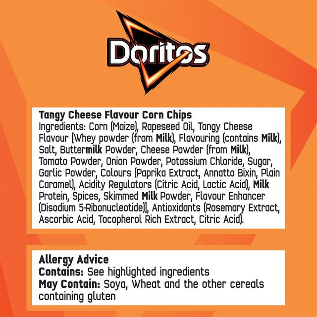 Doritos tangy cheese tortilla chips 180g - British product