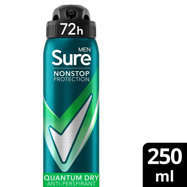 Sure Quantum Dry antiperspirant deodorant spray 250ml (British brand)