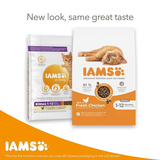 IAMS kitten dry cat food chicken 3kg, UK version