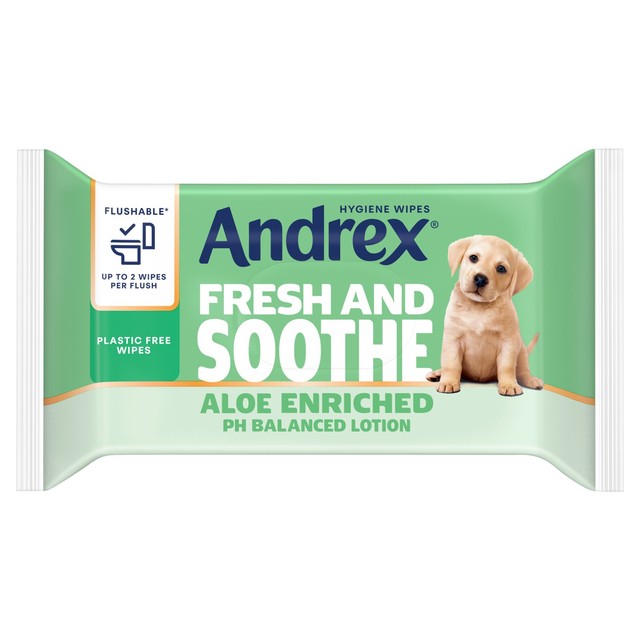 Andrex Fresh and Soothe flushable hygiene wipes 36 pack - British product