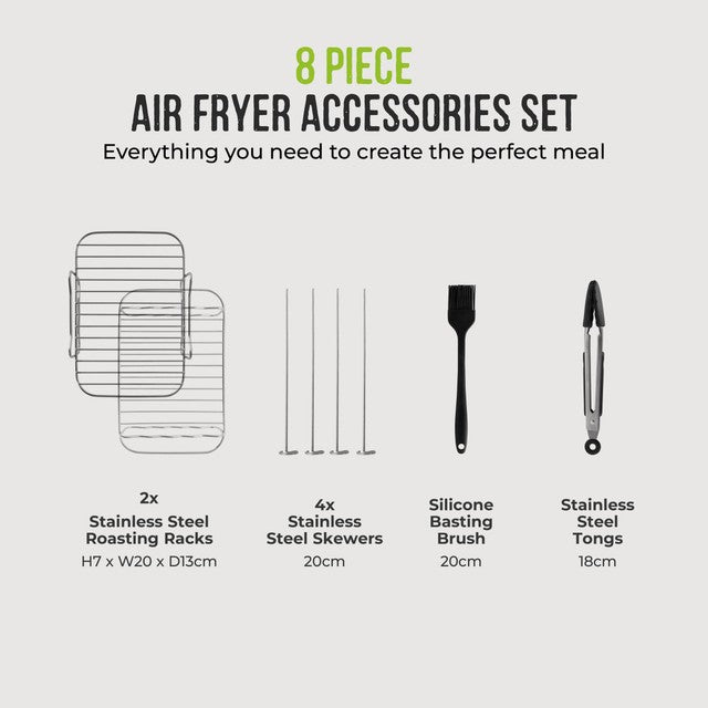 Tower air fryer accessories set with stainless steel skewers and racks (British brand)