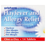Galpharm hayfever allergy relief cetirizine tablets 14 pack, UK version