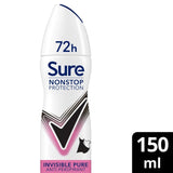 M&S Sure Women 72hr Nonstop Protection Invisible Pure Antiperspirant Deodorant 150ml- Buy online at McGrocer