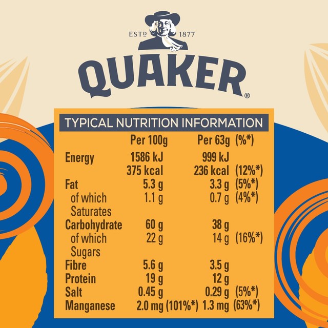 Quaker golden syrup porridge pot 63g, imported from the UK