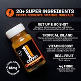 One Living Energy Health Shot Tropical Fruit 100ml, imported from the UK