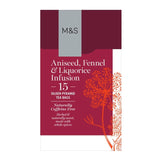 M&S aniseed fennel liquorice tea bags 15 pack, imported from the UK