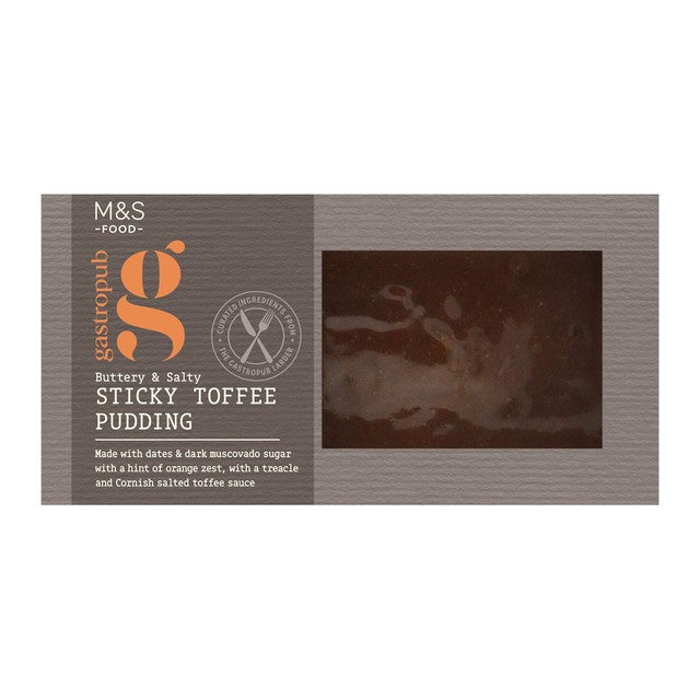 M&S sticky toffee pudding dessert 230g, imported from the UK