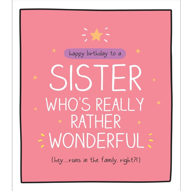Happy Jackson Sister Card 16cm x 17.6cm, imported from the UK