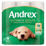 Andrex Ultimate Quilts with Aloe Vera toilet rolls 9 rolls - British product
