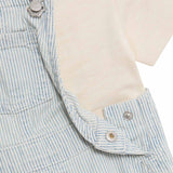 M&S boys striped bibshort and t-shirt set blue mix 3-6 months, imported from the UK