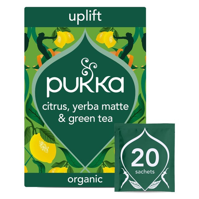 Pukka Herbs citrus yerba mate green tea bags 20 pack (British brand)