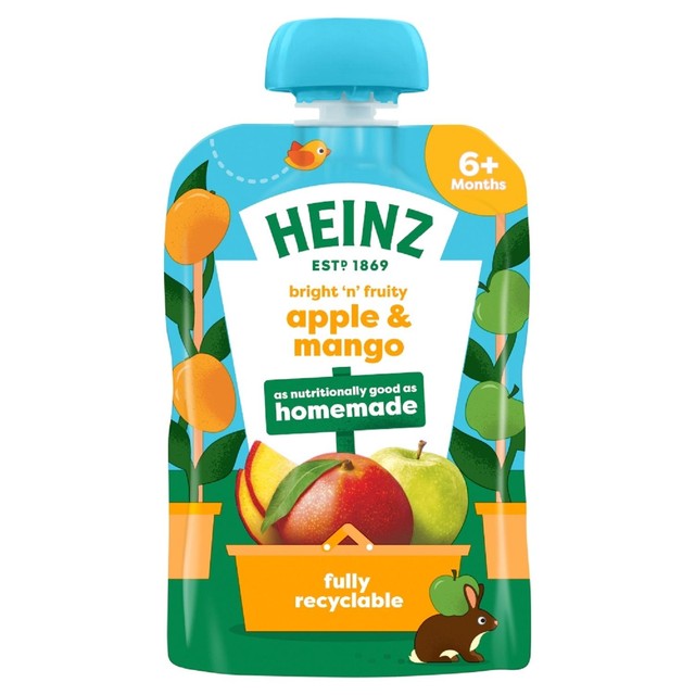 Heinz Apple & Mango baby food fruit puree 100g, UK version