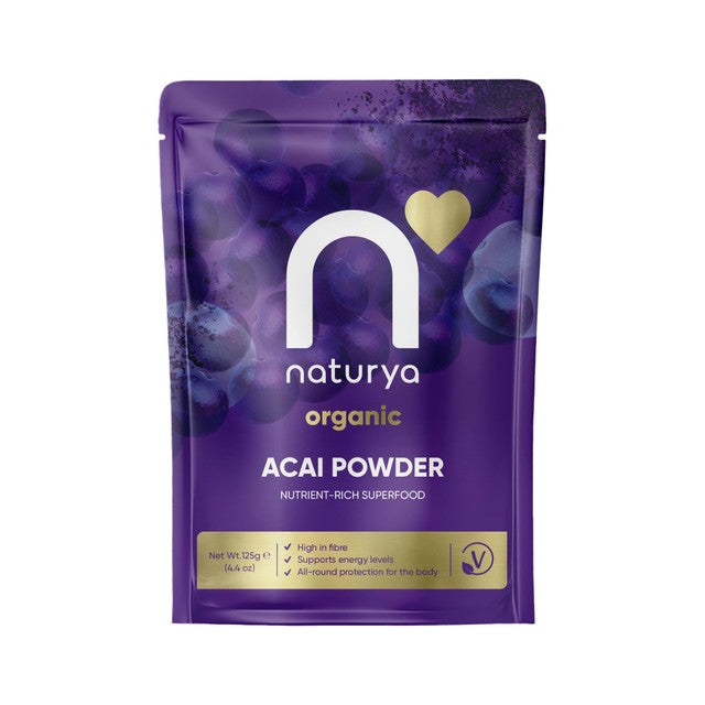 Naturya Organic Acai Powder 125g, imported from the UK